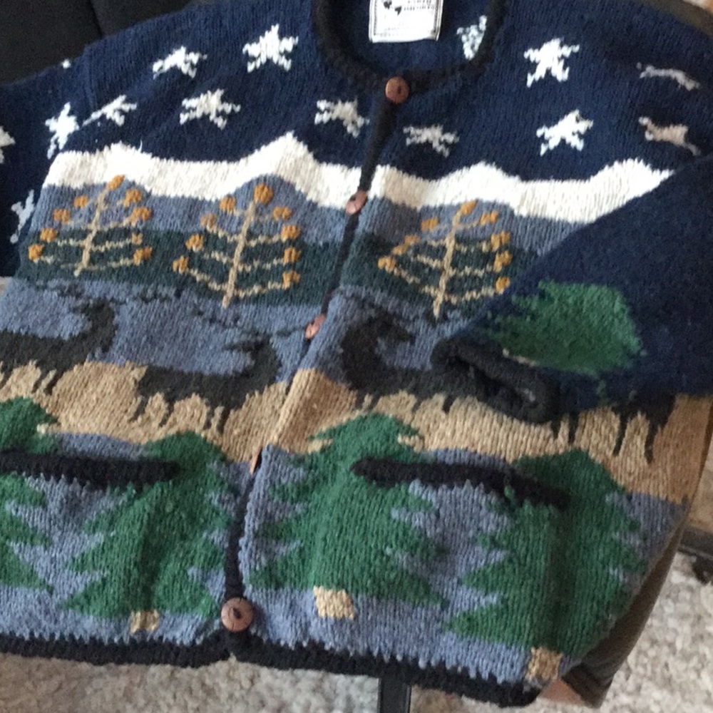 Bolivian hand knit sweater/jacket